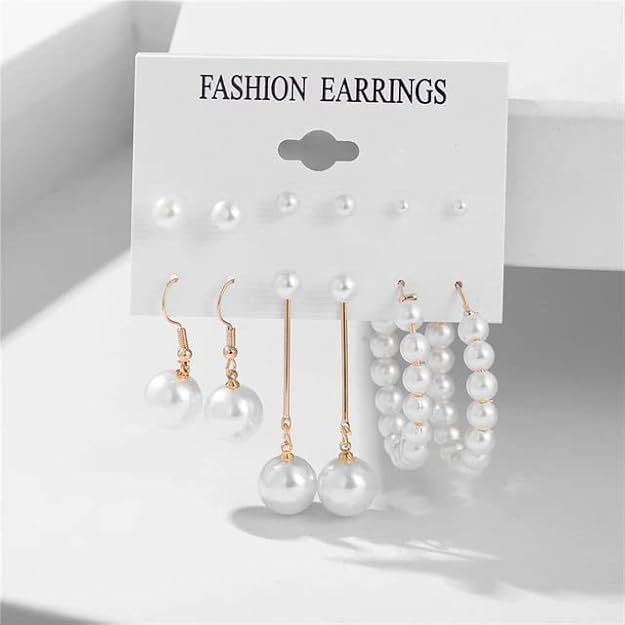 6-Pair Fashion Earrings Set for Women & Girls
