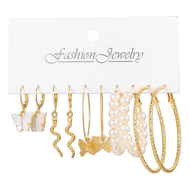 Gold-Plated Western Hoop Earrings Combo
